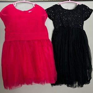 Ted Baker Vibrant Pink Dress and black tulle dresses aged 2-3